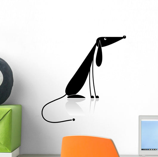 Funny Black Dog Silhouette