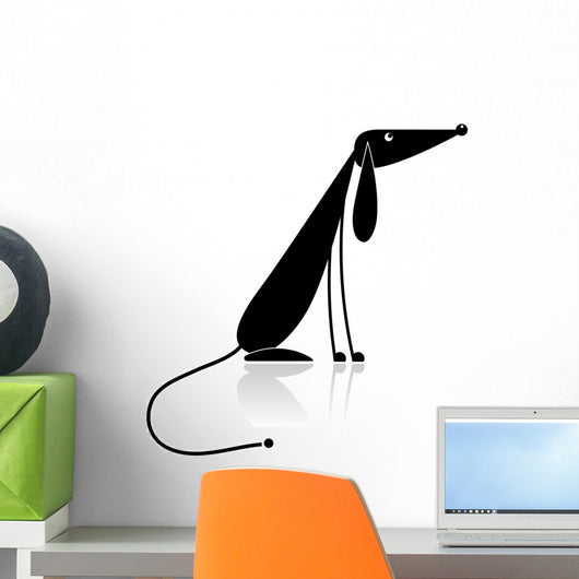 Funny Black Dog Silhouette