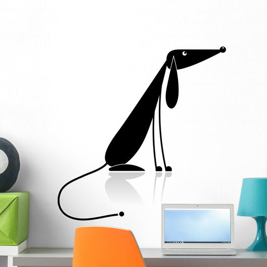 Funny Black Dog Silhouette
