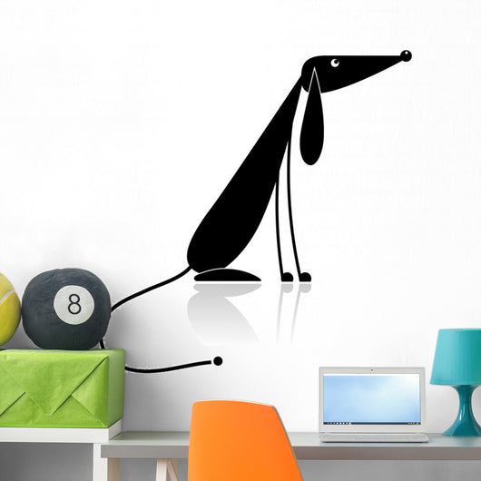 Funny Black Dog Silhouette