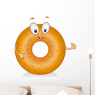 Bagel Gesture Wall Decal shown on a wall