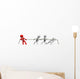 3D Human Pulling Rope Wall Decal