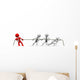 3D Human Pulling Rope Wall Decal