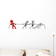 3D Human Pulling Rope Wall Decal