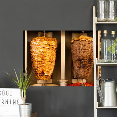 Chicken Lamb Shawerma Fast Wall Mural shown on a wall