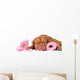 Puppy with two rolls of toilet paper Wall Decal