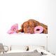 Puppy with two rolls of toilet paper Wall Decal
