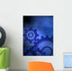Gears in Blue Wall Mural