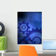 Gears in Blue Wall Mural