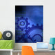 Gears in Blue Wall Mural