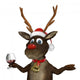 Toasting Rudolph Reindeer Wall Decal