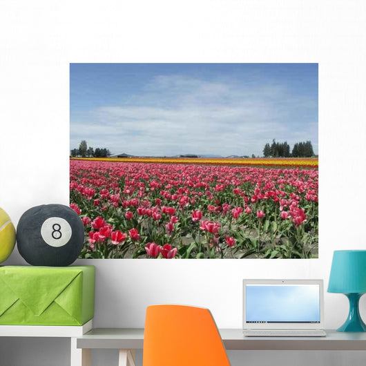Tulip Field with Cloudy Wall Decal