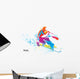 Figure of a Young Man Snowboarding Wall Decal
