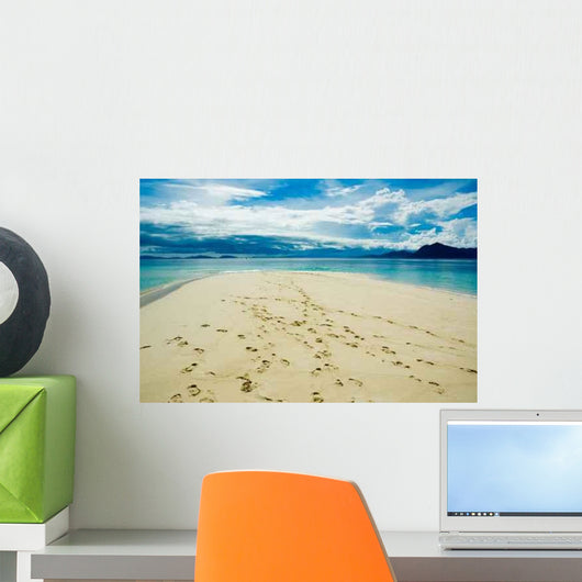 Footprints Tropical Beach Wall Decal Design 1
