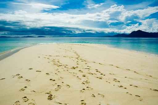 Footprints Tropical Beach Wall Decal Design 1