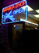 Barber Shop with Neon Sign Wall Mural