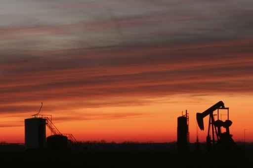 Oil Pump Sunset Wall Decal