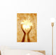 Vintage Card with Hand Holding Flower Wall Mural