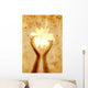 Vintage Card with Hand Holding Flower Wall Mural