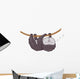 Snoozing Cartoon Sloth Wall Decal