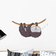 Snoozing Cartoon Sloth Wall Decal