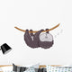 Snoozing Cartoon Sloth Wall Decal