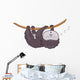 Snoozing Cartoon Sloth Wall Decal