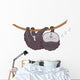 Snoozing Cartoon Sloth Wall Decal
