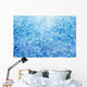 Frosty natural pattern on winter glass with drops Wall Mural
