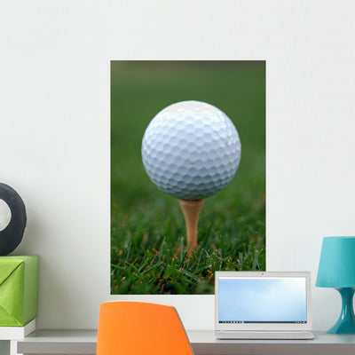 Golf Ball Tee Wall Mural shown on a wall