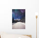 Northern Lights Over A Snowy Road Wall Mural
