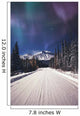 Northern Lights Over A Snowy Road Wall Mural