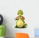 Green Dragon Drinking Coffee Wall Decal