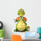Green Dragon Drinking Coffee Wall Decal
