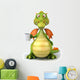 Green Dragon Drinking Coffee Wall Decal