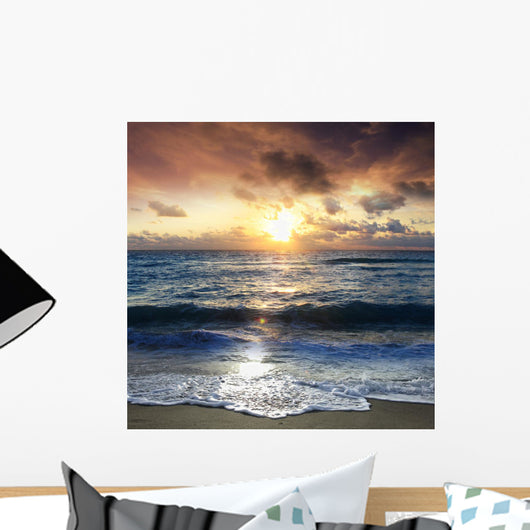 Scenic Sunrise on the Beach Wall Mural