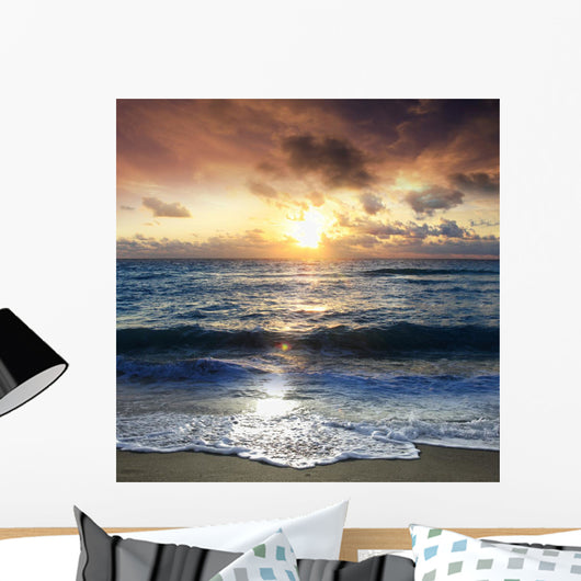 Scenic Sunrise on the Beach Wall Mural