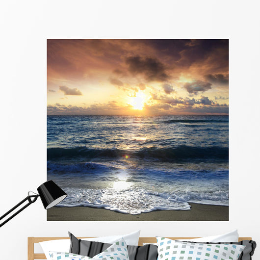 Scenic Sunrise on the Beach Wall Mural