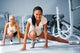 Two woman  at the fitness club Wall Mural