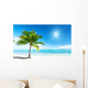 Palm and Sea Wall Mural