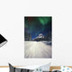 Mountains And Northern Lights Wall Mural