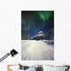 Mountains And Northern Lights Wall Mural