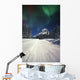 Mountains And Northern Lights Wall Mural