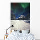Mountains And Northern Lights Wall Mural