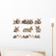 Set of Brown Baby Rabbits Wall Decal