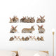 Set of Brown Baby Rabbits Wall Decal