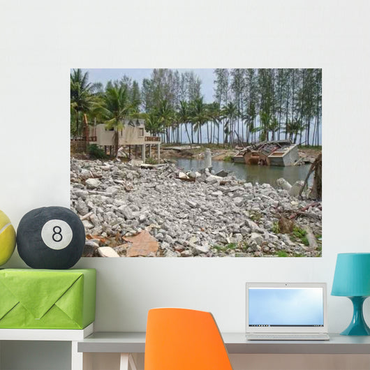 Tsunami Destruction Wall Decal