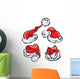Cartoon Santa Hats Wall Decal Sticker Set