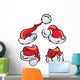 Cartoon Santa Hats Wall Decal Sticker Set