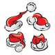 Cartoon Santa Hats Wall Decal Sticker Set